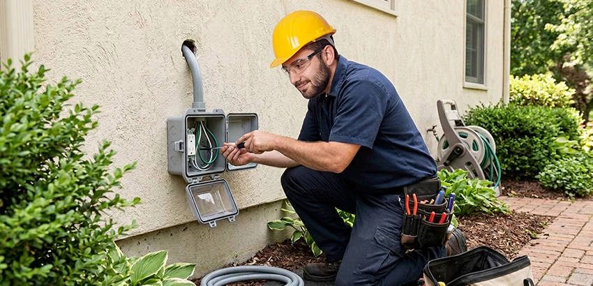Outdoor Outlet Installation on Vinyl Siding in Bella Vista